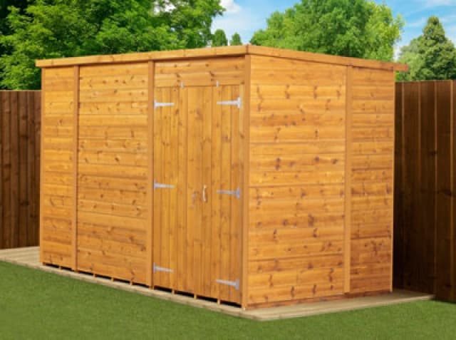 Empire Sheds Empire Modular Pent 10X6 Dipped Treated Tongue And Groove Wooden Garden Shed Double Door (10' X 6' / 10ft X 6ft) (10X6)