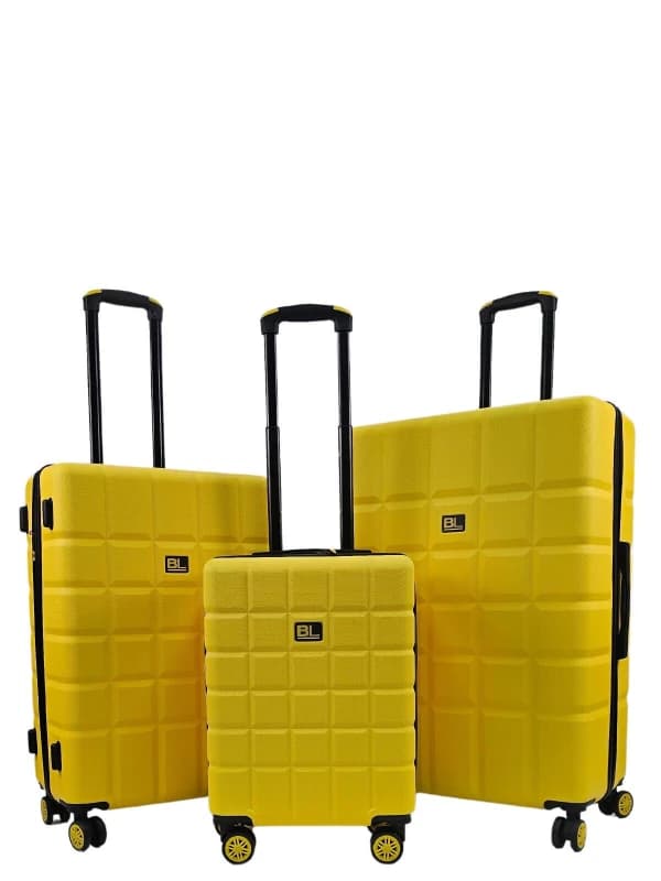 Infinity Leather Yellow Hard Shell Classic 8 Wheel Cabin Luggage Case Travel Suitcases Size: Medium Yellow Unisex Medium