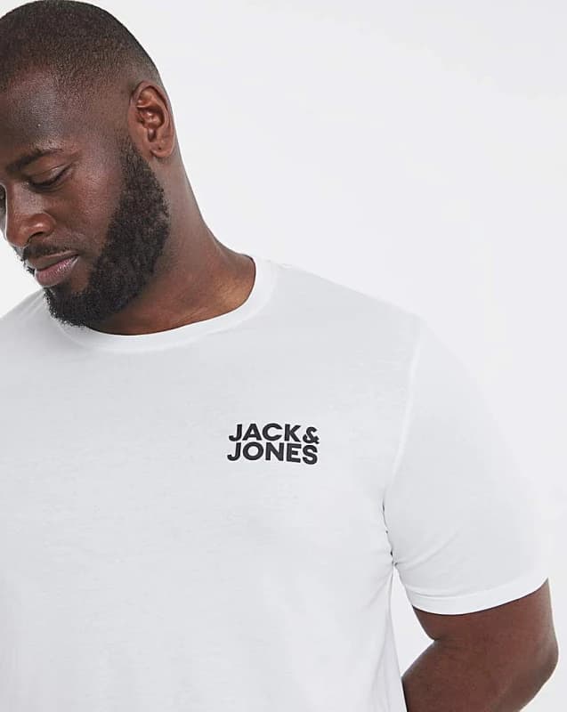 jack & jones Jack & Jones Corp Logo T-Shirt - White White - JACK & JONES - Size: 6XL(66) White Male 6XL(66) LM07808