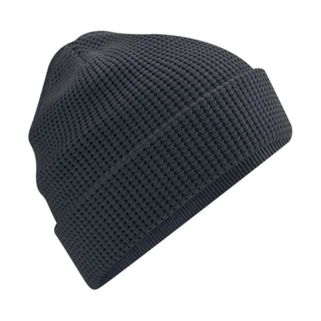 Beechfield Mens Waffle Cotton Beanie in Mid Grey Mid Grey Male One Size
