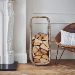 Natural Rattan Tall Log Storage H90cm W35cm