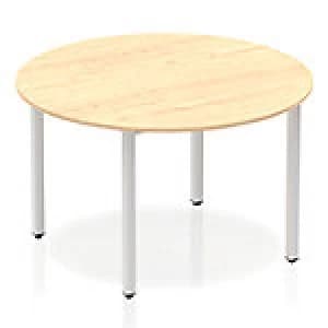 Impulse Circle Table 1200 Maple Box Frame Leg Silver