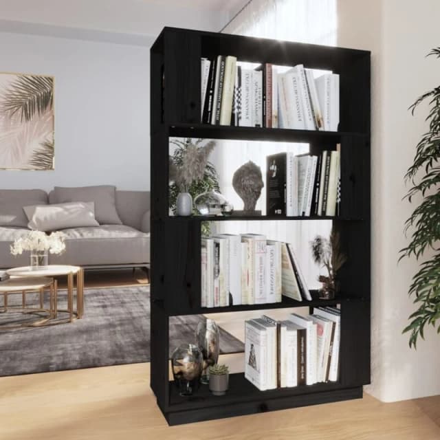 VIDAXL Vidaxl - Book Cabinet/Room Divider Black 80x25x132cm Solid Wood Pine 8720286906064