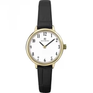 Accurist Octagon White Dial Black Leather Strap Ladies Watch 8267