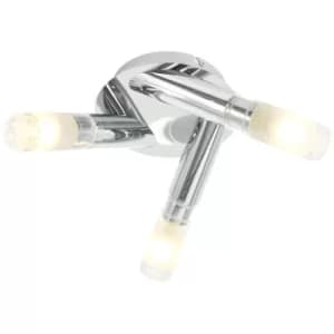 Sienna Ceiling And Wall Multi Arm Semi Flush Ceiling light Chrome Polished, Glass Transparent-Matt IP44