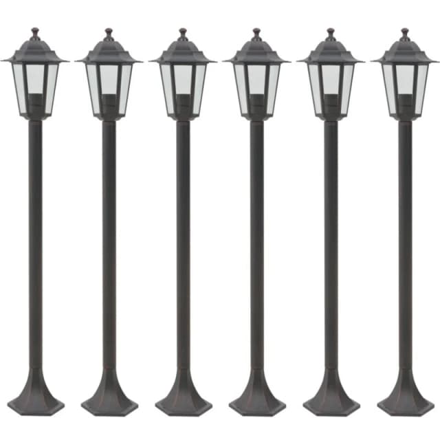 VIDAXL Garden Post Lights 6 pcs E27 110cm Aluminium Bronze Vidaxl 44205fr