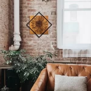 Daisy Walnut Black Decorative Wooden Wall Accessory