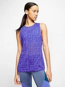 Nike Training Pro Jsut Do It Burnout Tank Top - Violet