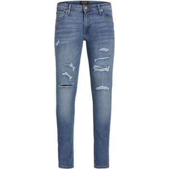 Jack and Jones Ripped Skinny Jeans - Blue Denim