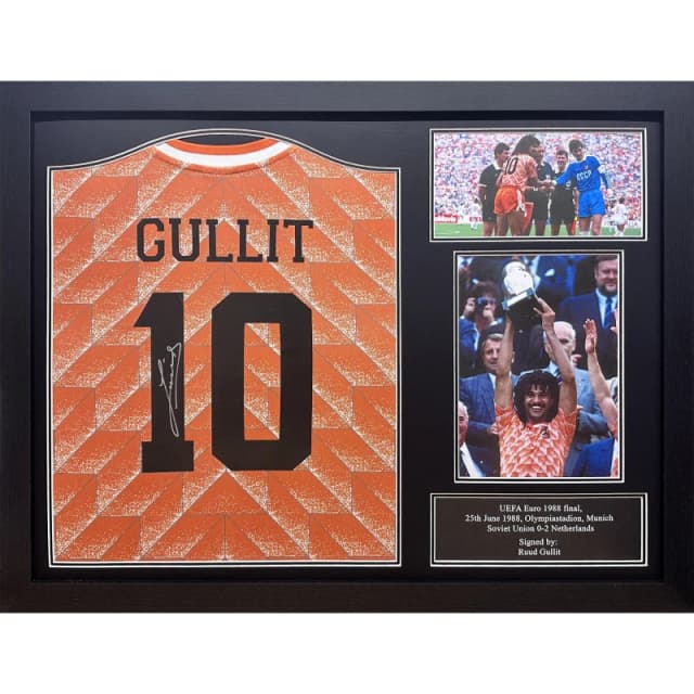 AllStarSignings Ltd Ruud Gullit signed & framed Netherlands shirt Orange unisex One Size