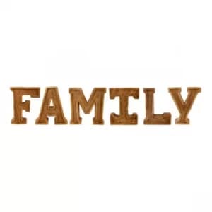 Hand Carved Wooden Embossed Letters Family