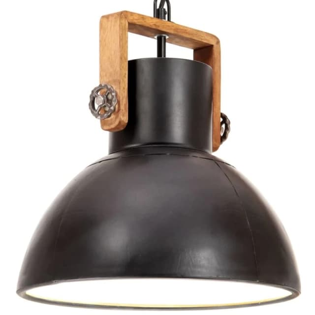 VIDAXL Industrial Hanging Lamp 25 W Black Round 30cm E27 vidaXL 8720286024201