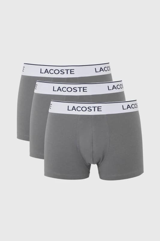 Lacoste Mens 3 Pack Boxers Grey Size: Medium Grey Male M