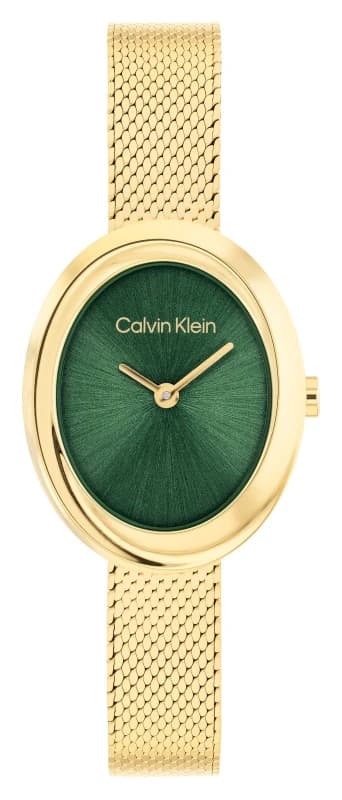 Calvin Klein 25100152 Twisted Bezel (24mm) Green Dial / Gold Watch