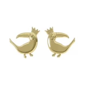 Ladies Sara Miller The Piccadilly 18Ct Gold Plated Toucan Stud Earrings