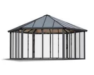 Palram Garda Enclosed Hardtop Gazebo - Grey