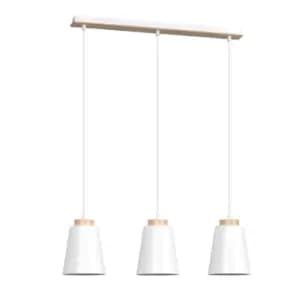 Bolero White Bar Pendant Ceiling Light 3x E27