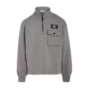 Calvin Klein Jeans Half-Zip Fleece Workwear Popover - Grey