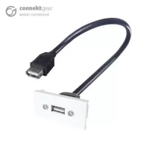 CONNEkT Gear 0.35m AV Snap-In USB 2 Type A Module 25 x 50mm -...
