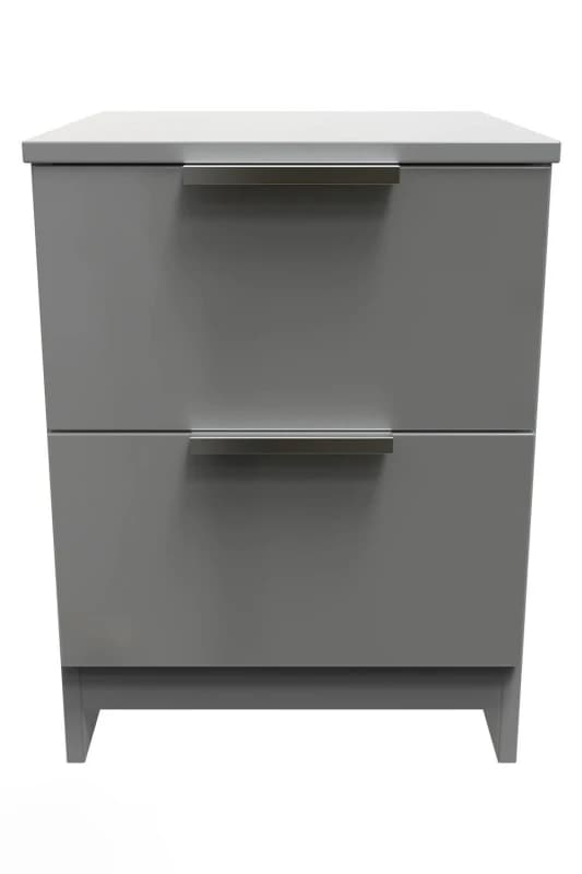 Unbranded|Welcome Alanna 2 Drawer Bedside Table Grey JX03402