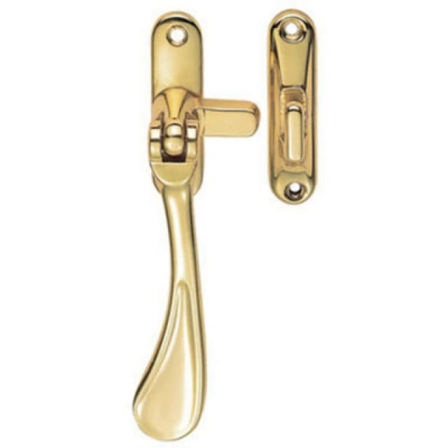 Loops Spoon End Reversible Casement Window Fastener 124mm Length Polished Brass Metallics