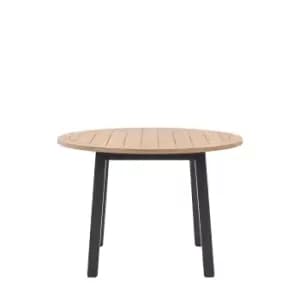 Elda 4 Seater Round Dining Table Charcoal (Grey)