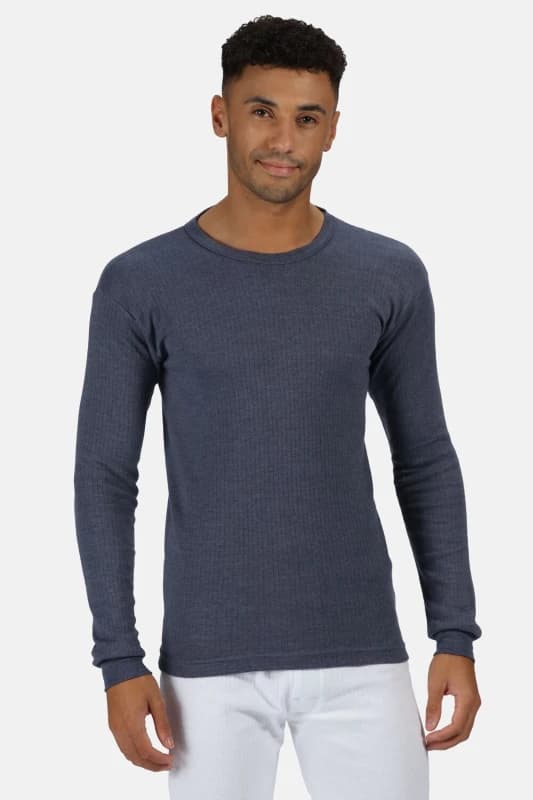 Regatta Regatta Men Thermal Long Sleeve Vest in Mid Navy Size: Small Mid Navy S Male 5020436626075