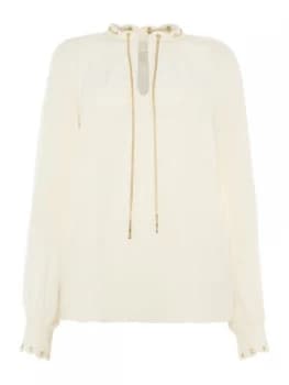Michael Kors Scallop grommet chain top White