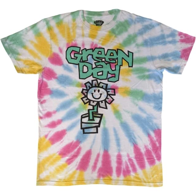 green day Green Day Men Flower Pot Tie Dye T-Shirt Size: X-Large Multi XL Male 5063300933442