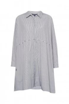 French Connection Smythson Stripe Cotton Shirt Dress Blue