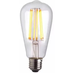 Vintage Style LED Filament Bulb - Pear Shaped E27 Lamp - Clear Glass - Dimmable