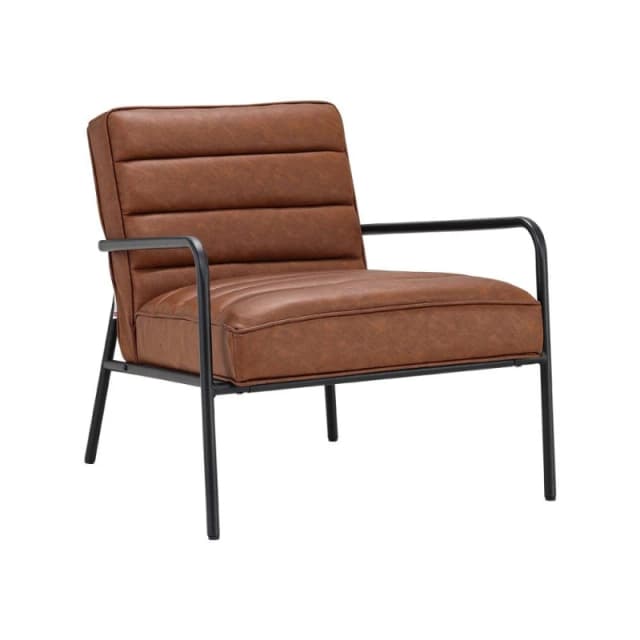 Kabinet UK PU Leather Cushioned Accent Armchair Tan unisex One size