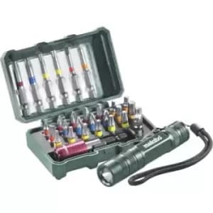 Metabo Metabo 626721000 Bit set 29 Piece Pozidriv, Phillips, Slot, Allen, Star incl. LED mini torch