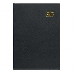 Collins 44 A4 2019 Desk Diary Day to Page Black Ref 44 Blk 2019 44 Blk