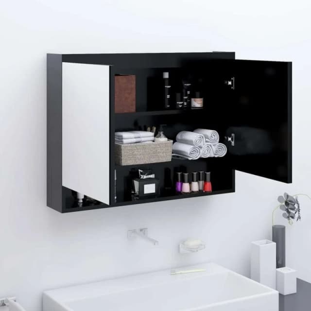 VIDAXL Vidaxl - Bathroom Mirror Cabinet 80x15x60cm mdf Anthracite 8720286391624
