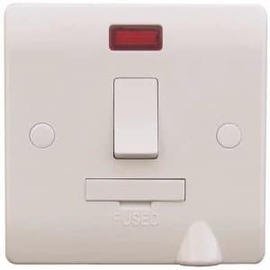ESR Sline 13A White Switched Connection Unit with Neon Fused and Flex Spur Electric Wall Plate