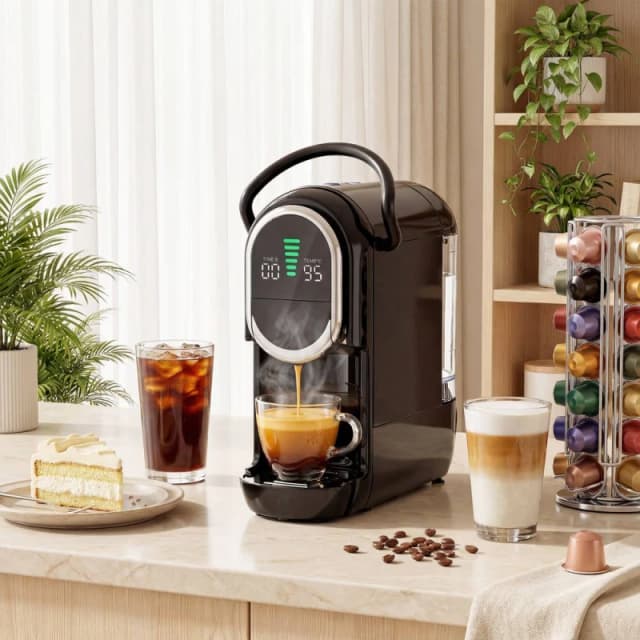 HOMCOM 19 Bar Pod Coffee Machine for Nespresso & Dolce Gusto Capsule in Black Unisex