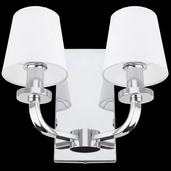 New York 2 Light Wall Lamp With Shade Silver, E14