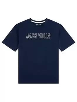 Jack Wills Boys Collegiate Oversized T-Shirt - Navy Blazer, Navy, Size 12-13 Years