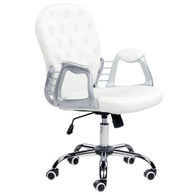 Beliani Office Chair Princess Faux Leather White