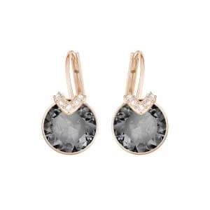 Swarovski Bella V Rose-Gold Plated Grey Drop Earrings Jewellery