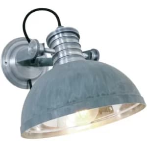 Sienna Brooklyn Dome Wall Light Grey Concrete, Steel Polished, Metal