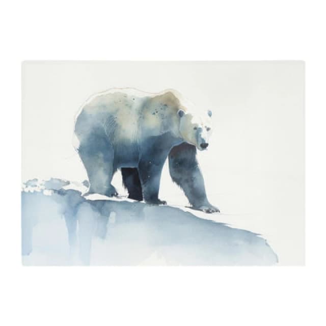Warren Reed Designer Polar Bear Watercolour Glass Chopping Board