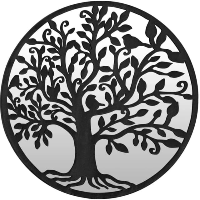 VIDAXL Mirror Black 40x2.5cm Iron Round for Indoor Use Vidaxl 8720286774564