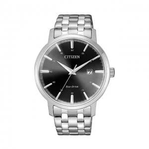 Citizen Black And Silver 'Classic Three Hand' Eco-Drive Classical Watch - Bm7460-88E