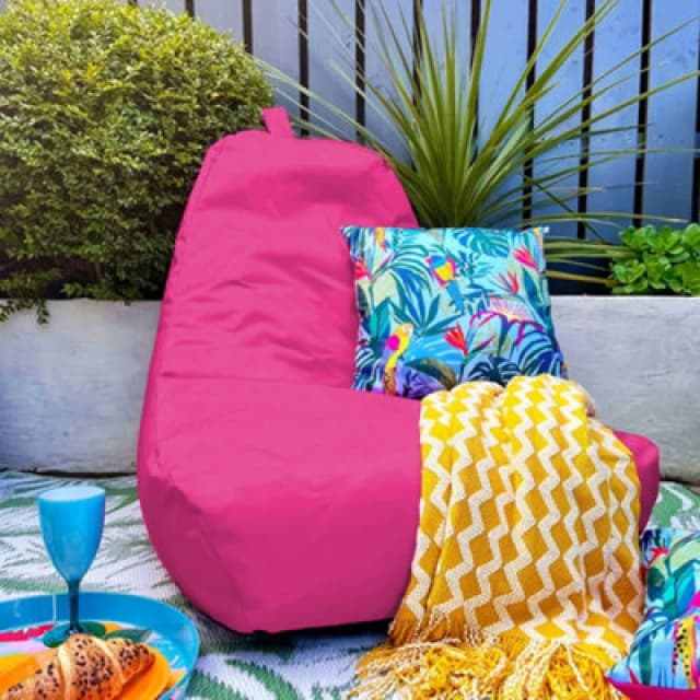 rucomfy Beanbags Rucomfy Indoor Or Outdoor Adults Water Resistant Pink Beanbag Chair