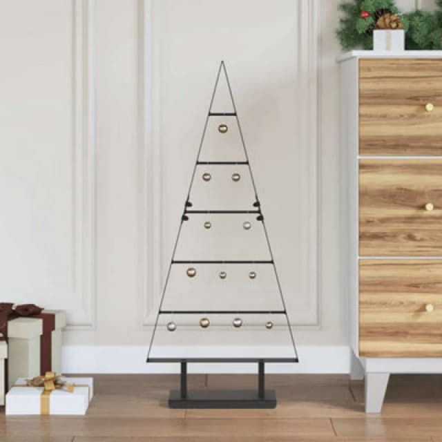 Vidaxl Metal Christmas Tree With Stand Black 90 Cm Steel