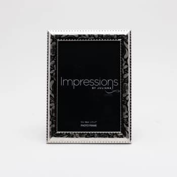 5" x 7" - Silver Photo Frame with Floral Pattern