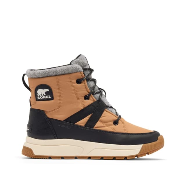 Sorel Womens Whitney Mid Waterproof Lace Up Snow Boots Tawny Buff Blk female 5 (38)