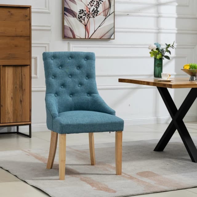 Artemis Home Ravenna Fabric Dining Chairs - Set of 2 in Teal Teal Unisex
